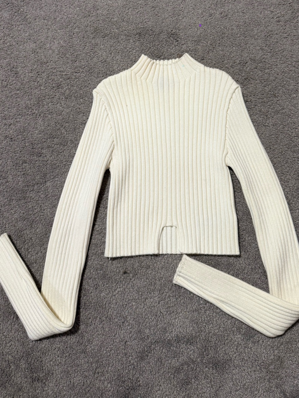 Edikted Cream Ribbed Turtleneck Sweater